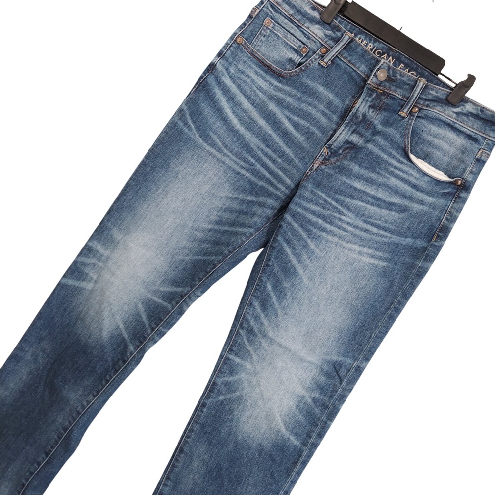 American Eagle Jeans Mens 34x32 Blue Original Straight Leg Airflex+ Whisker